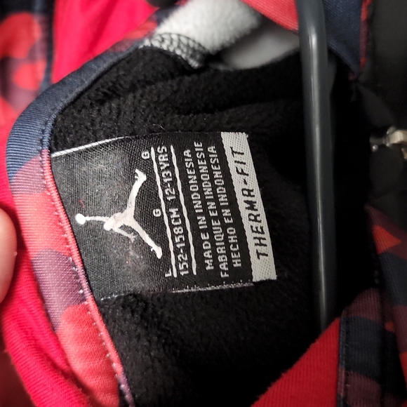Red and black Jordan zip up, youth large - Picture 3 of 3